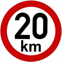 Samolepka - rýchlosť 20 km / h