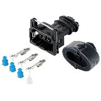 Konektor 3pol, hranatý + objímka