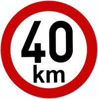 Samolepka - rýchlosť 40 km / h