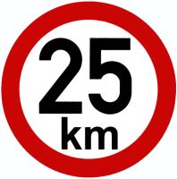 Samolepka - rýchlosť 25 km / h