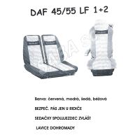 Autopotahy DAF LF 45/55 - 3 sedačky, červené