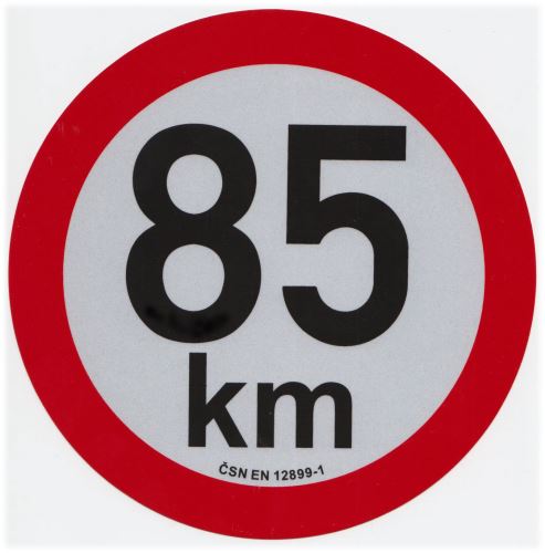 Samolepka reflexní - rychlost 85 km/h (1)