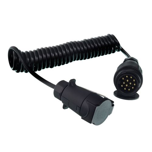 Spiralový adaptér s 13-7PINOVÝM kabelem, 12V adaptér, maximální pracovní délka 2M