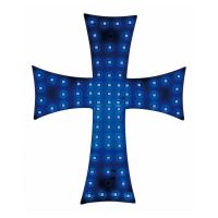 Svítící kříž do kamionu LED, modrý