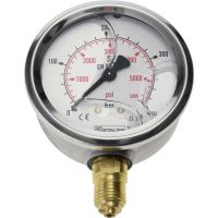 Manometer 400 bar. glycerínový, spodný vstup