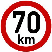 Samolepka - rýchlosť 70 km / h