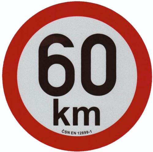 Samolepka reflexní - rychlost 60 km/h