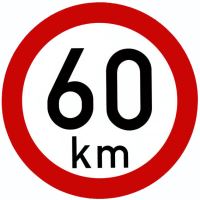 Samolepka - rychlost 60 km/h