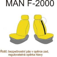 Autopoťahy MAN F2000 / L2000 vodič pás v sedačke, červenej