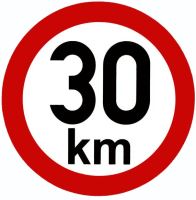 Samolepka - rýchlosť 30 km / h