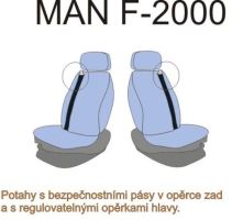 Autopotahy MAN F2000 / L2000 oba pásy v sedačce, červené