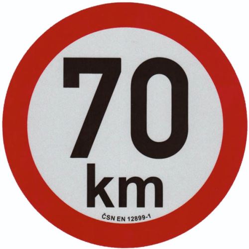 Samolepka reflexní - rychlost 70 km/h