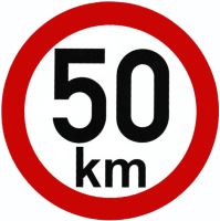 Samolepka - rýchlosť 50 km / h
