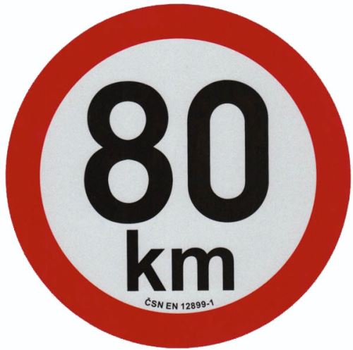 Samolepka reflexní - rychlost 80 km/h