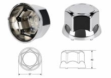 Krytka kolového šroubu RUSPA 32 a 33 mm, chrom, pro hliníkové matice (1)