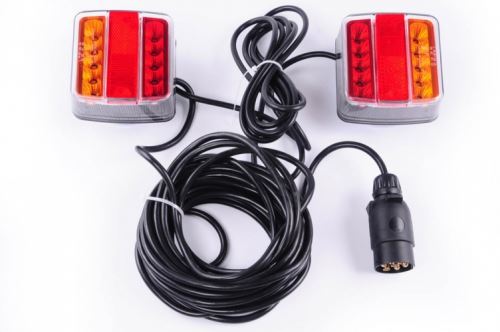 Elektrokabeláž k vleku 7pin/4+7m s LED světly s magnetickým uchycením