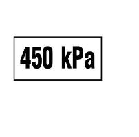 Štítek označení  tlaku v pneumatikách 450kPa