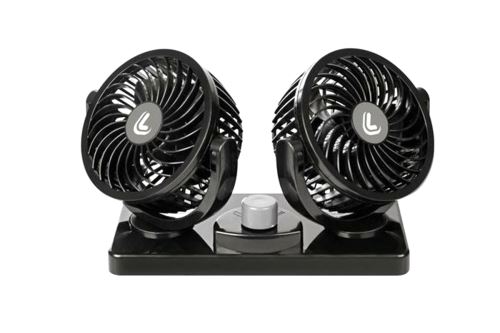 Otočný dvojitý ventilátor do auta LAMPA, 24V